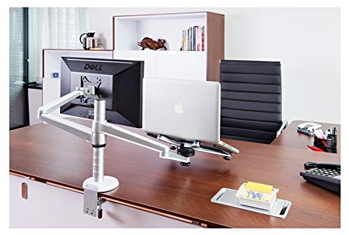 OA-7X Dual Monitor Arm Stand - Full Motion Adjustable 25 Inch LCD Monitor Mount with Laptop Holder for Ergonomic Desktop Setup | Perfect for Home Office, Gaming & Workstations