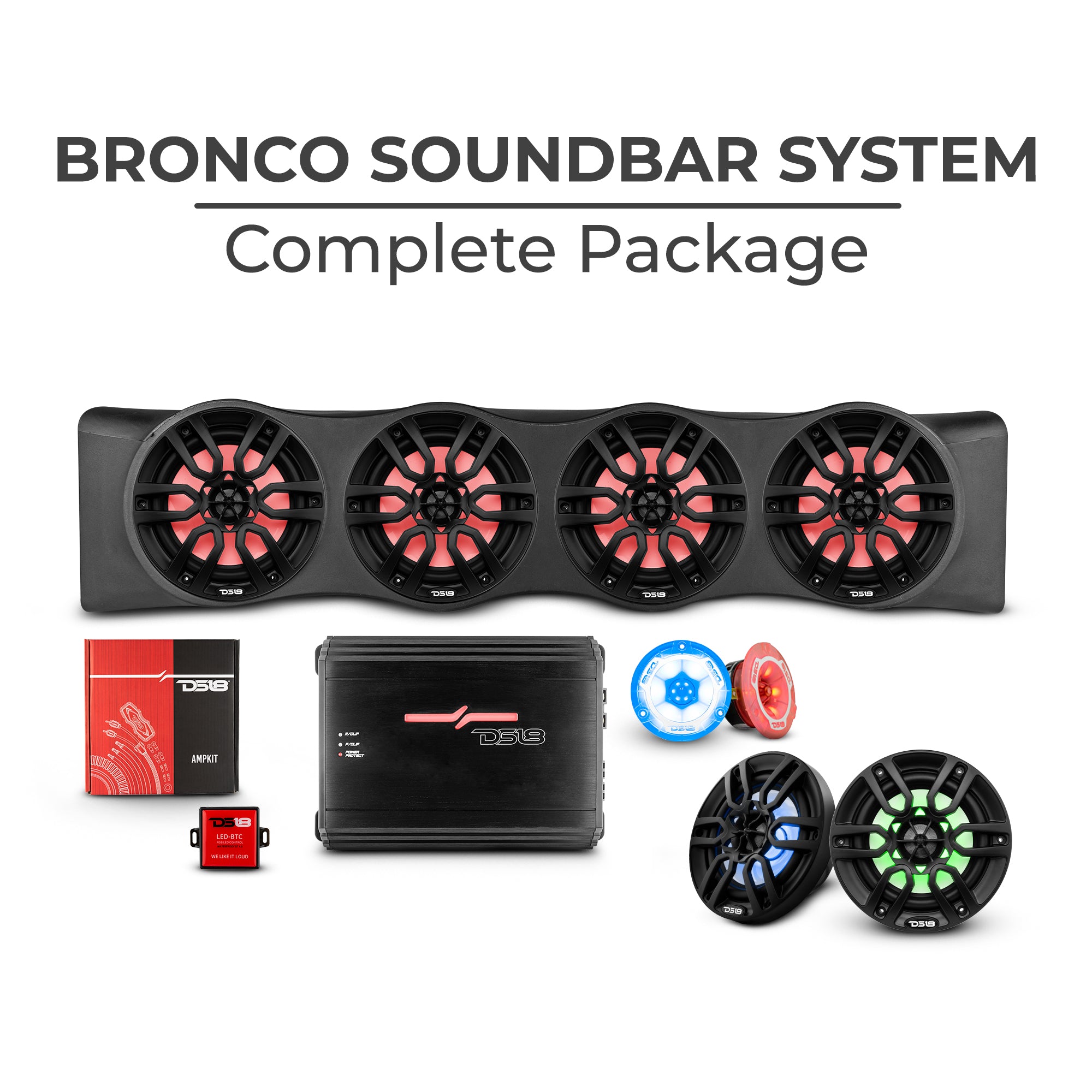 Ford Bronco 6th Gen 4-Door Rear Mount Sound Bar System - Complete Audio Upgrade Package for Off-Road Adventures & Daily Driving