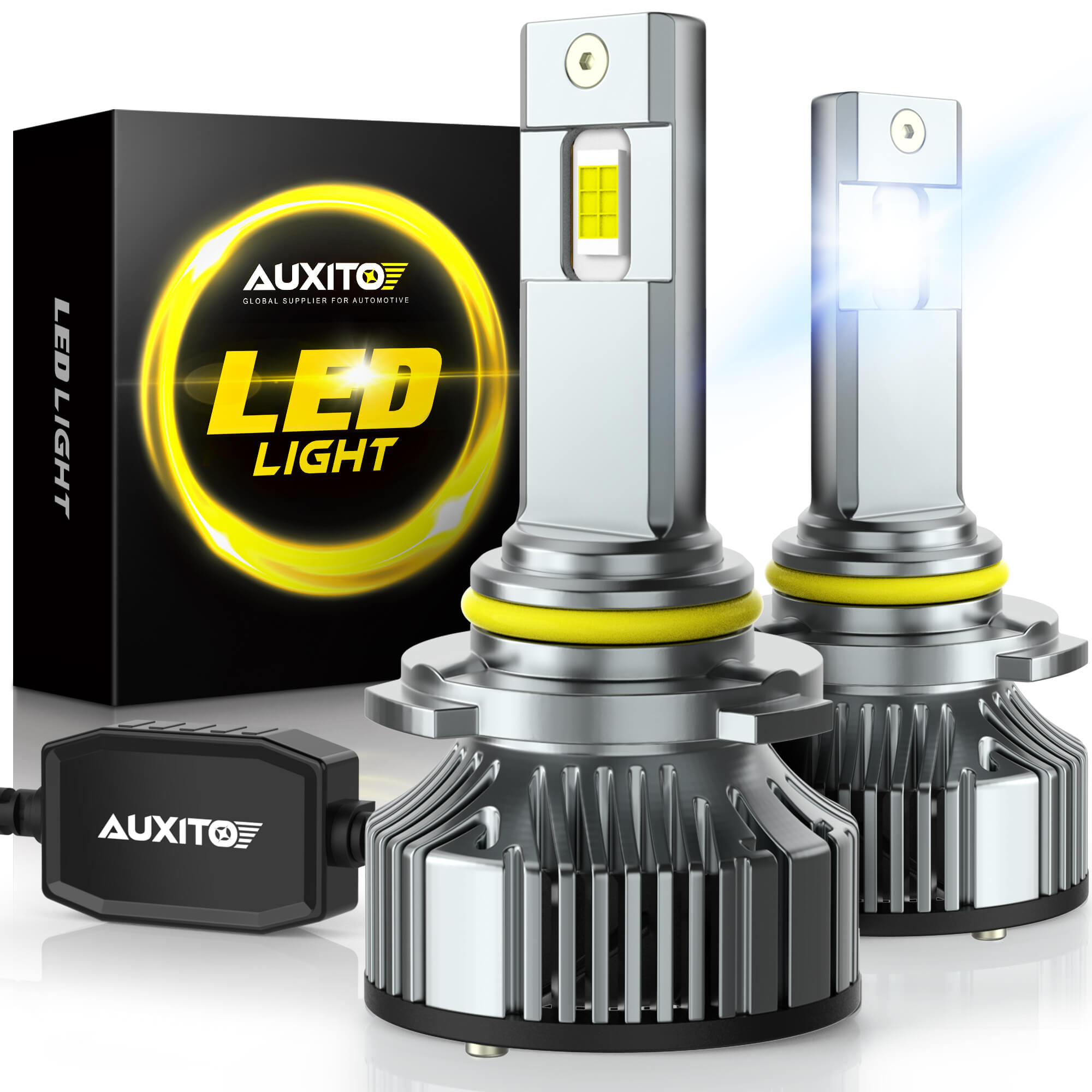 Brightest HB4/9006 LED Headlight Bulbs - 120W 24,000 Lumens Per Set (6500K Cool White) - High Performance Car Headlight Conversion Kit for Night Driving & Foggy Conditions