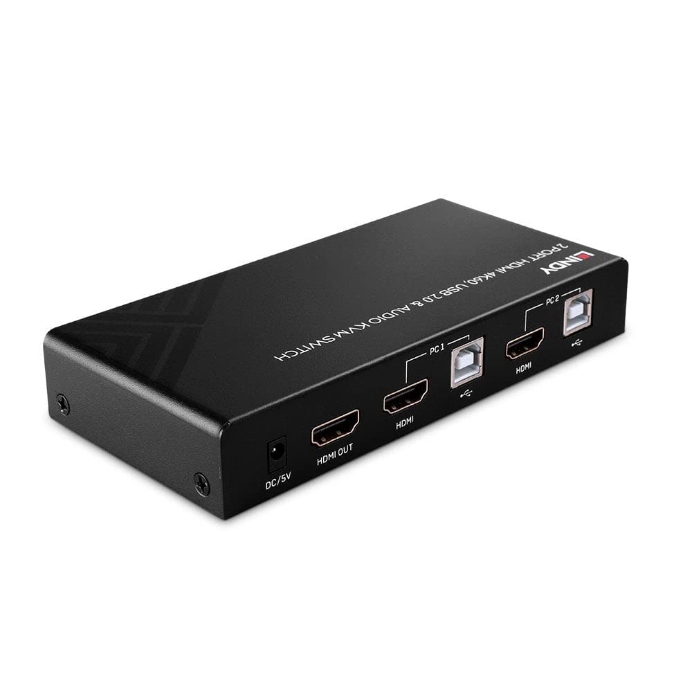 4K60Hz HDMI Switch with USB 2.0 & 2-Port Audio Output - 4K Ultra HD Video Switcher for Home Theater, Gaming & Office Setup - LINDY Premium Quality