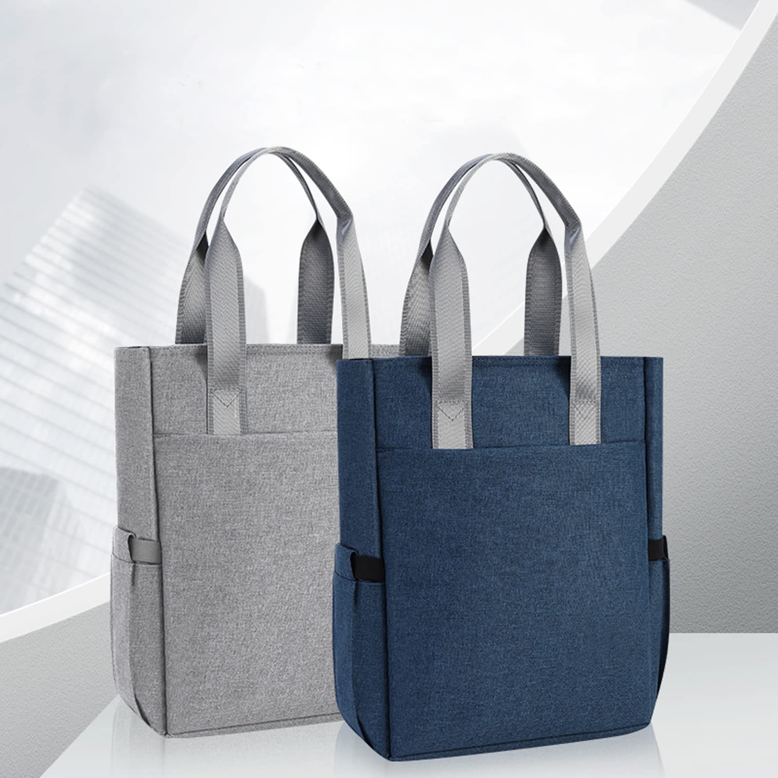 Oxford Document Organizer Tote Bag with Handle - Waterproof Office School File Carrier for Papers, Books, Laptops - Perfect for Business Meetings, College Classes & Daily Commute