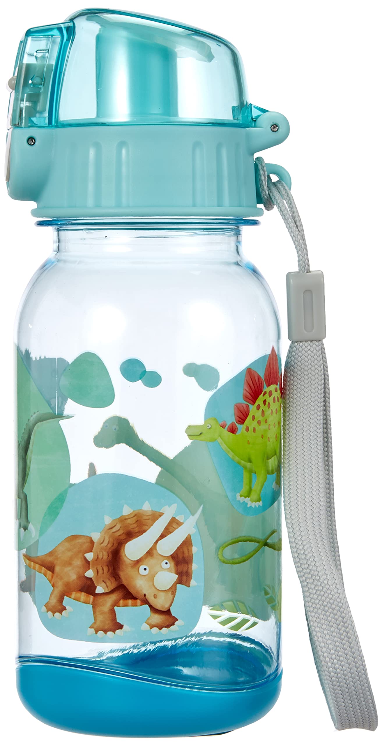 HABA Dinosaurs 305152 400ml Kids Water Bottle - BPA-Free Plastic, Leak-Proof Lid & Wide Mouth, Dishwasher Safe - Dinosaur Themed Bottle for School, Sports & Outdoor Activities