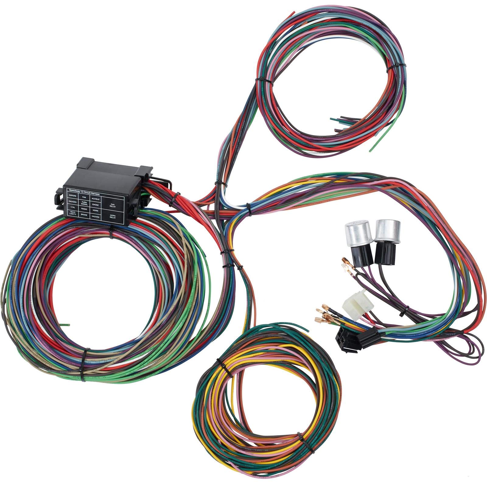 12-Circuit Universal Aftermarket Wiring Harness & 125-Piece Grommet Kit for Car Audio, Lighting & Electrical Upgrades - Perfect for DIY Auto Installations & Vehicle Customization