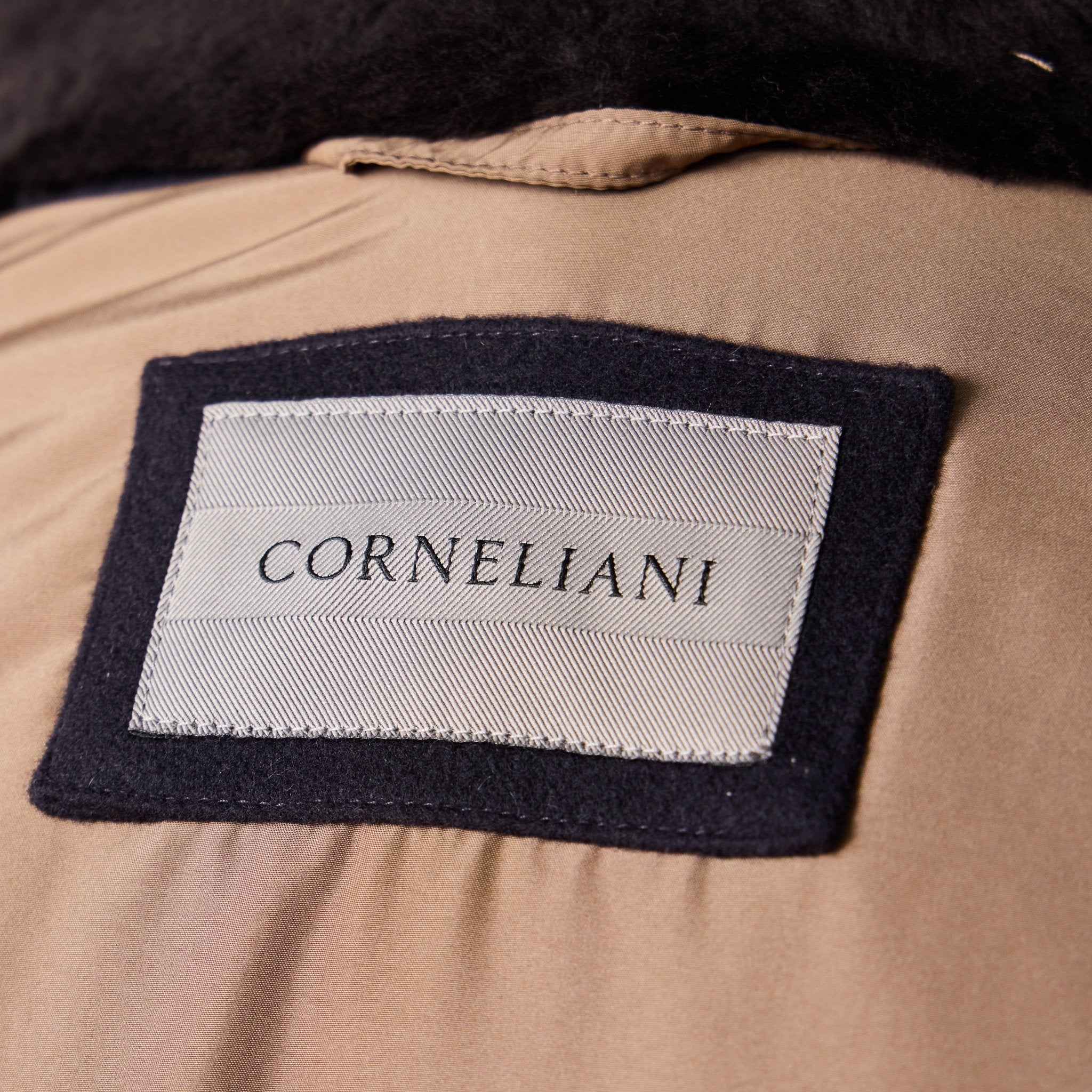 Corneliani Men's Wool Caban Coat in Navy Blue | Classic Winter Overcoat for Business & Formal Occasions
