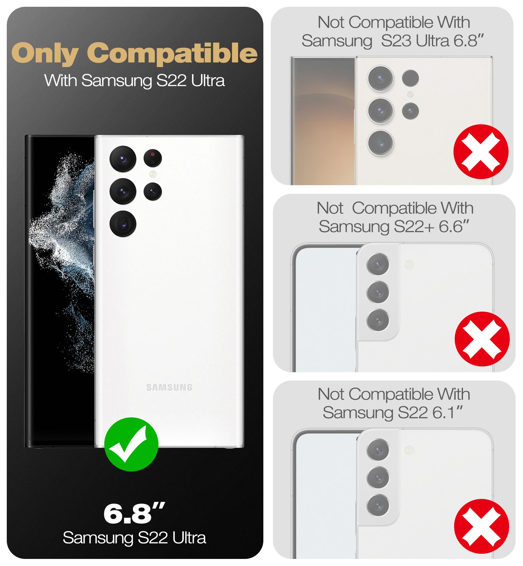 Dexnor Heavy Duty Shockproof Rugged Case for Samsung Galaxy S22 Ultra with Built-in Screen Protector, Full Body Bumper & Kickstand - Perfect for Outdoor Activities, Work, and Travel Protection