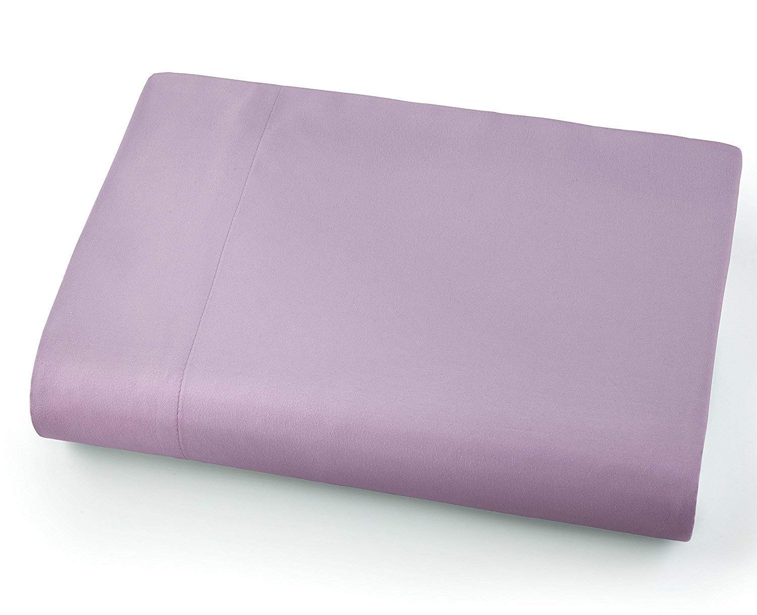 Queen Size Flat Sheet - 600 Thread Count Egyptian Cotton, 1 Piece Solid Lavender Top Sheet - Soft & Breathable for Luxurious Bed Comfort - Perfect for Master Bedroom, Guest Room or Hotel Use
