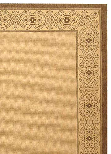 SAFAVIEH Courtyard Collection 8' x 11' Natural/Brown Indoor Outdoor Waterproof Rug - Easy Clean Area Carpet for Patio, Backyard, Mudroom & High Traffic Areas (CY2099)