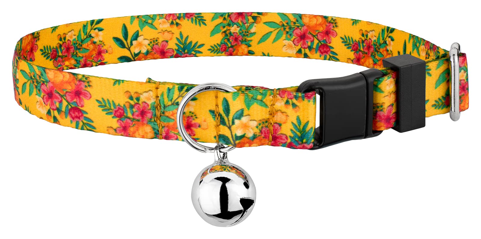 Country Brook Petz - Tropical Floral Cat Collar with Bell | Adjustable Breakaway Safety Collar for Cats | Perfect for Outdoor Adventures & Photo Shoots
