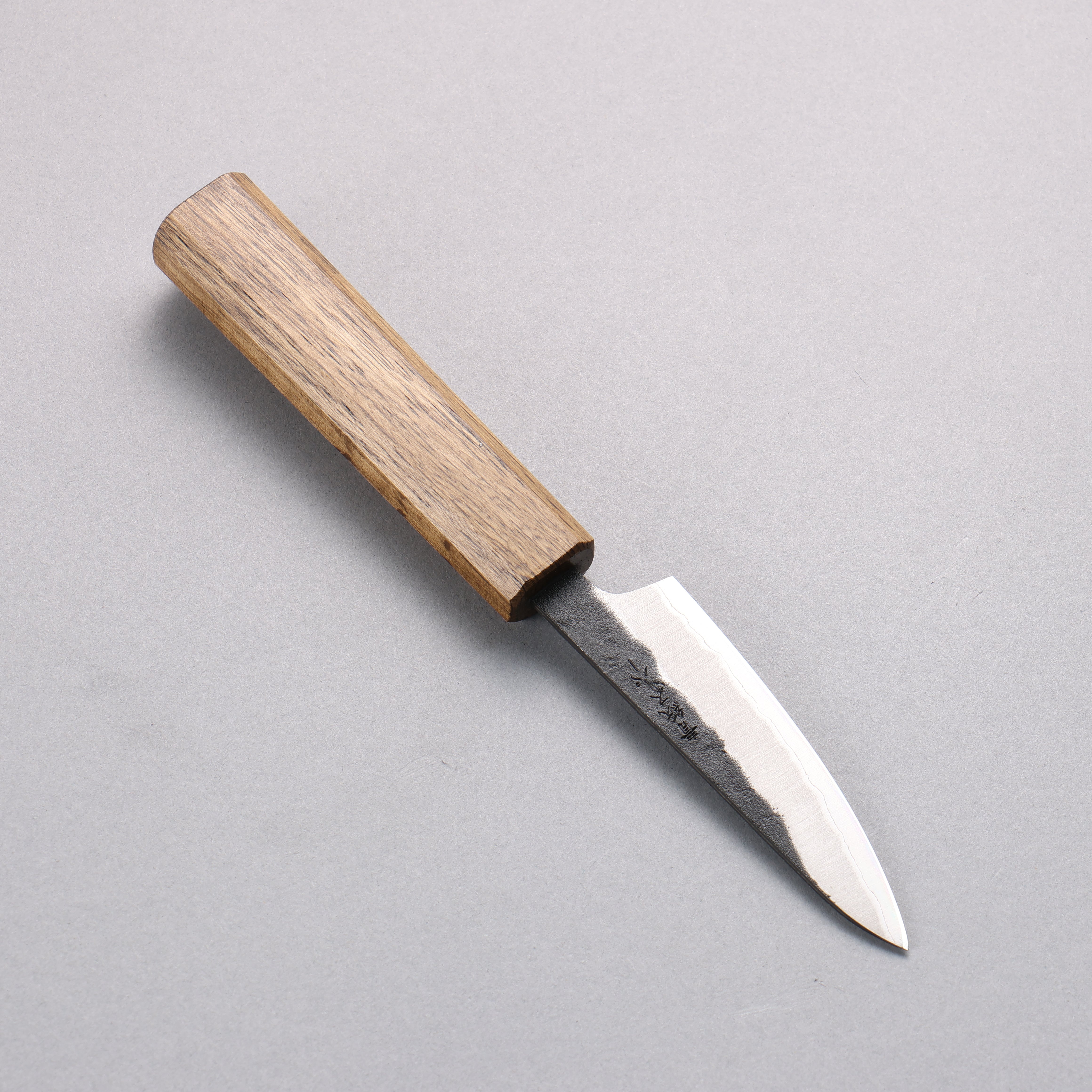 Oul Blue Super Black Nashiji Petty Utility Knife 80mm with Oak Handle - Perfect for Home Cooking, Slicing Fruits & Vegetables, and Professional Chef Use