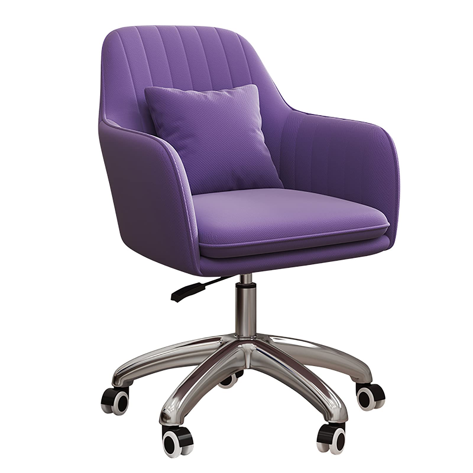 Ergonomic Velvet Swivel Office Chair - Soft Comfortable Adjustable Height Tufted Upholstered Desk Chair for Home & Executive Use, Purple (60x60x80-90cm) - Perfect for Computer Work, Gaming, and Relaxing in Your Home Office
