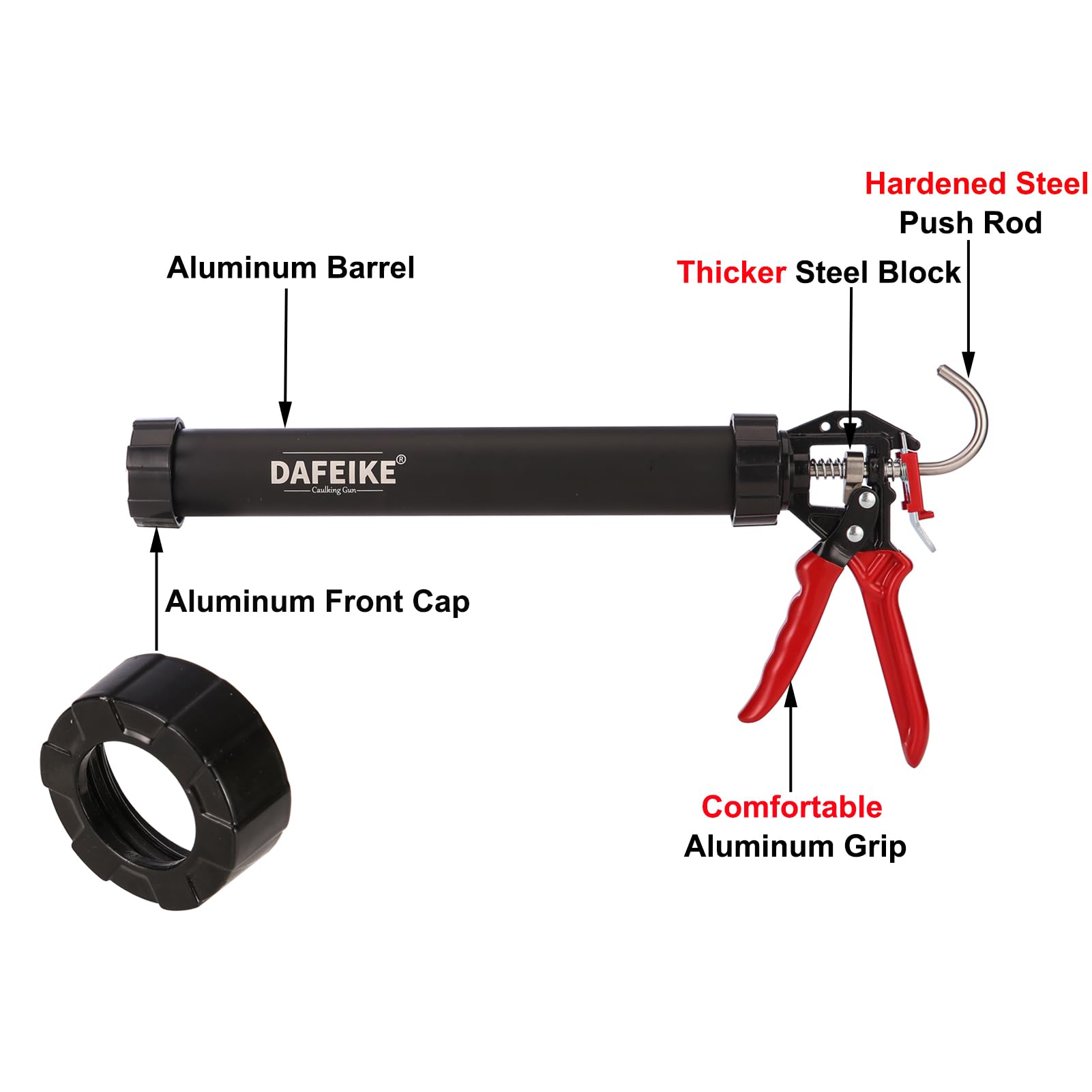 20 oz (600ml) Sausage Caulking Gun - Heavy Duty Manual Sealant Dispenser with 18:1 Thrust Ratio for Construction & DIY Projects - Perfect for Foil Pack Adhesives, Caulk Tubes & Sausage Sealants - Ideal for Home Repairs, Window Sealing & Plumbing Applications