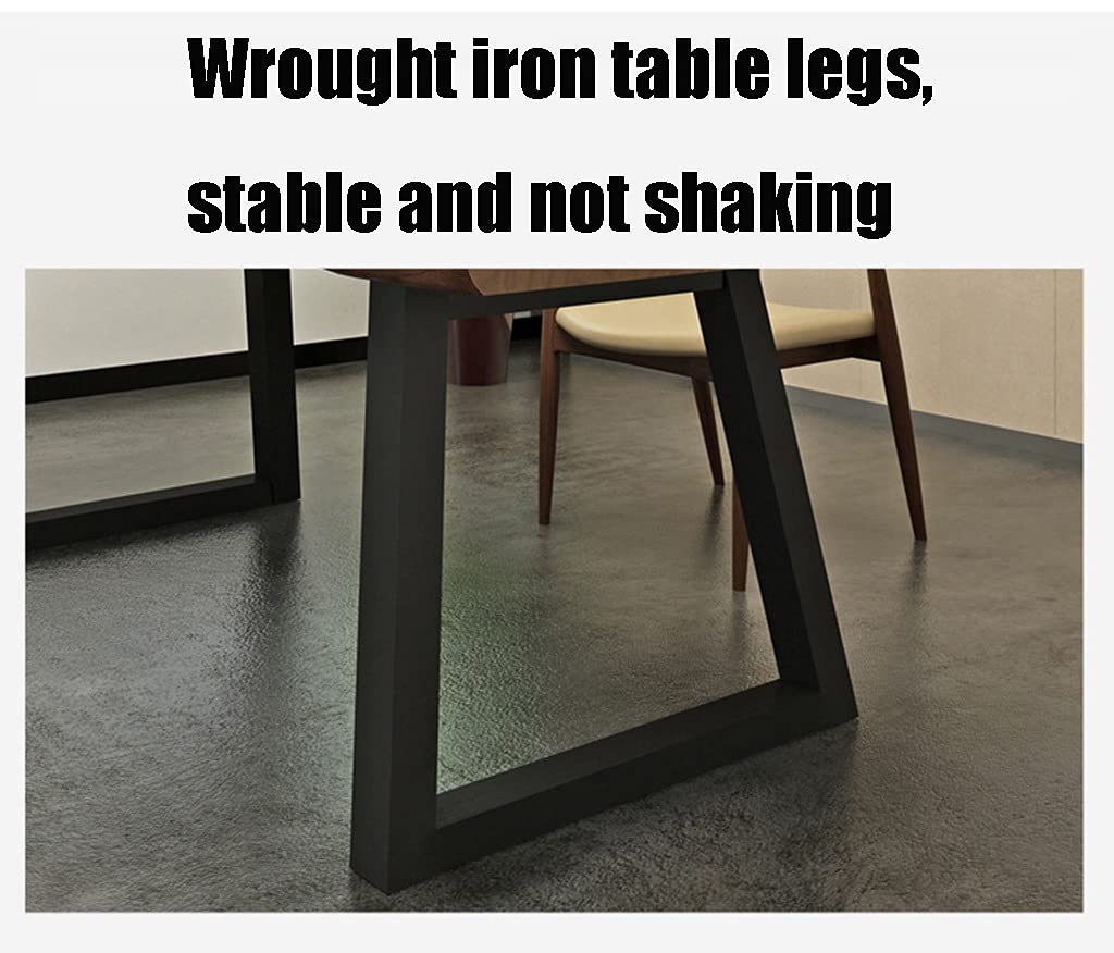 Premium Home Office Computer Desk - Sturdy Wrought Iron Frame Study Table with Oak Wood Top, 47