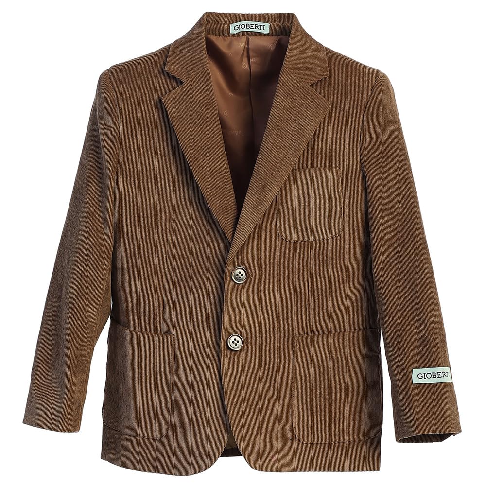 Gioberti Kids & Boys Corduroy Blazer Jacket - Stylish Formal Wear for School, Weddings & Special Occasions