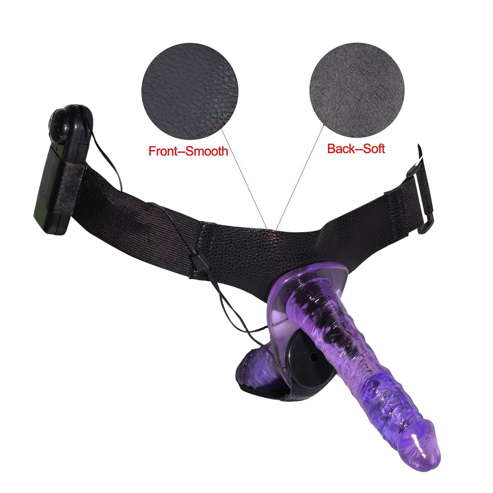 Realistic Vibrating Strap-On Dildo with Adjustable Harness - Purple Adult Sex Toy for Women & Couples - Lesbian, Solo Play & Couples Intimacy - Perfect for Role Play, BDSM & Spicing Up Your Sex Life