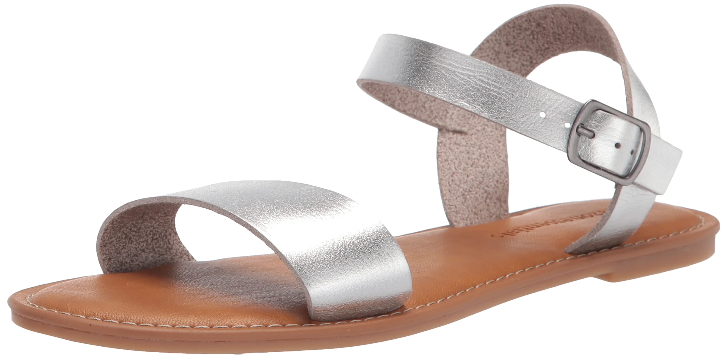 Amazon Essentials Women's Comfortable Two Strap Buckle Sandals - Casual Summer Walking Shoes for Beach, Vacation & Outdoor Activities
