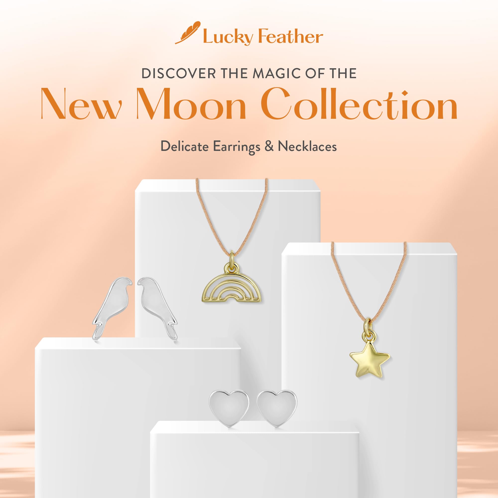 Lucky Feather Small Stud Earrings for Women - 14k Gold Plated Post Earrings with Sentimental Gift Card | Perfect Gift for Women & Teens | Ideal for Everyday Wear, Date Nights & Special Occasions