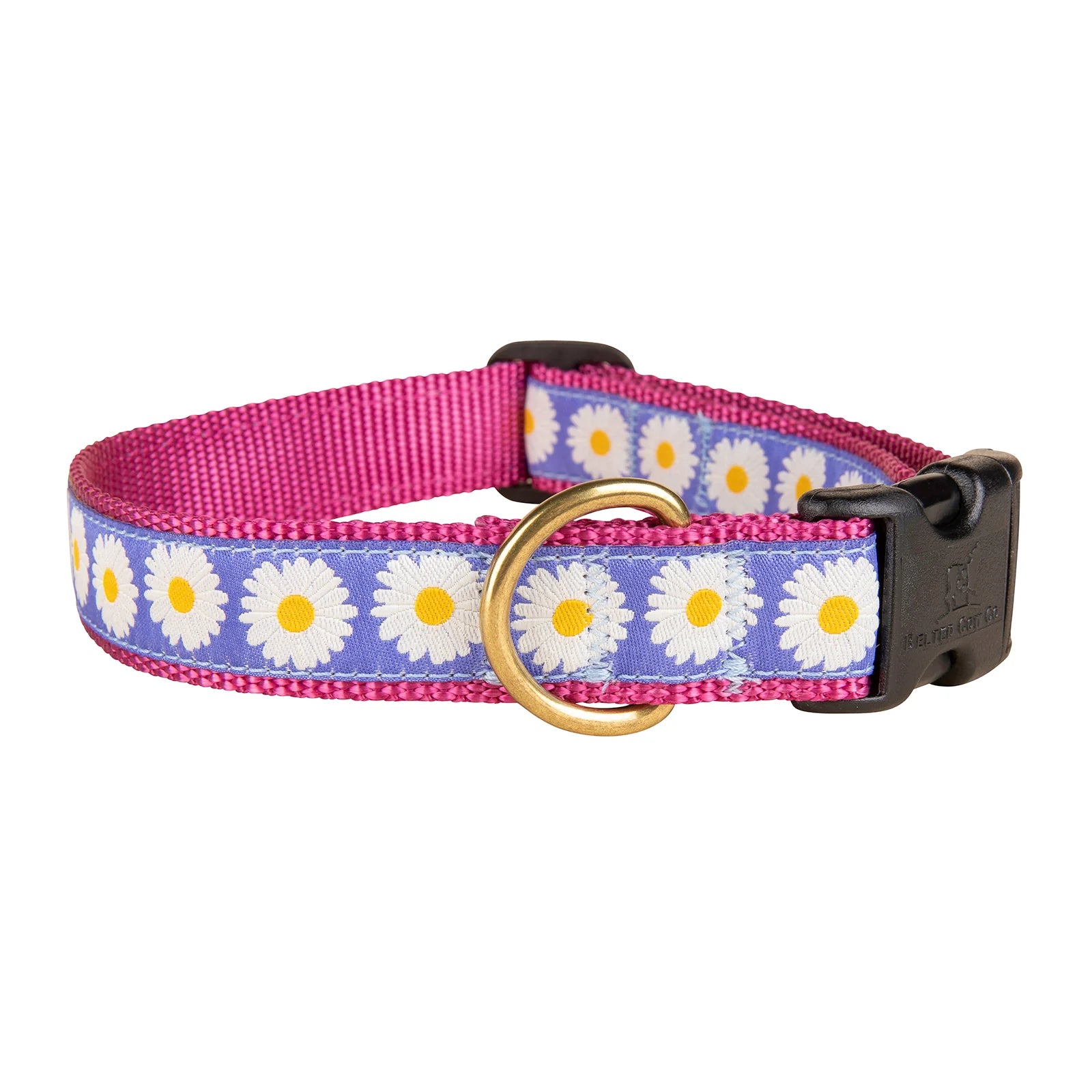 Purple Daisy Dog Collar with Belted Cow Design - Adjustable Pet Collar for Small Medium Large Dogs - Perfect for Walks, Training & Outdoor Adventures