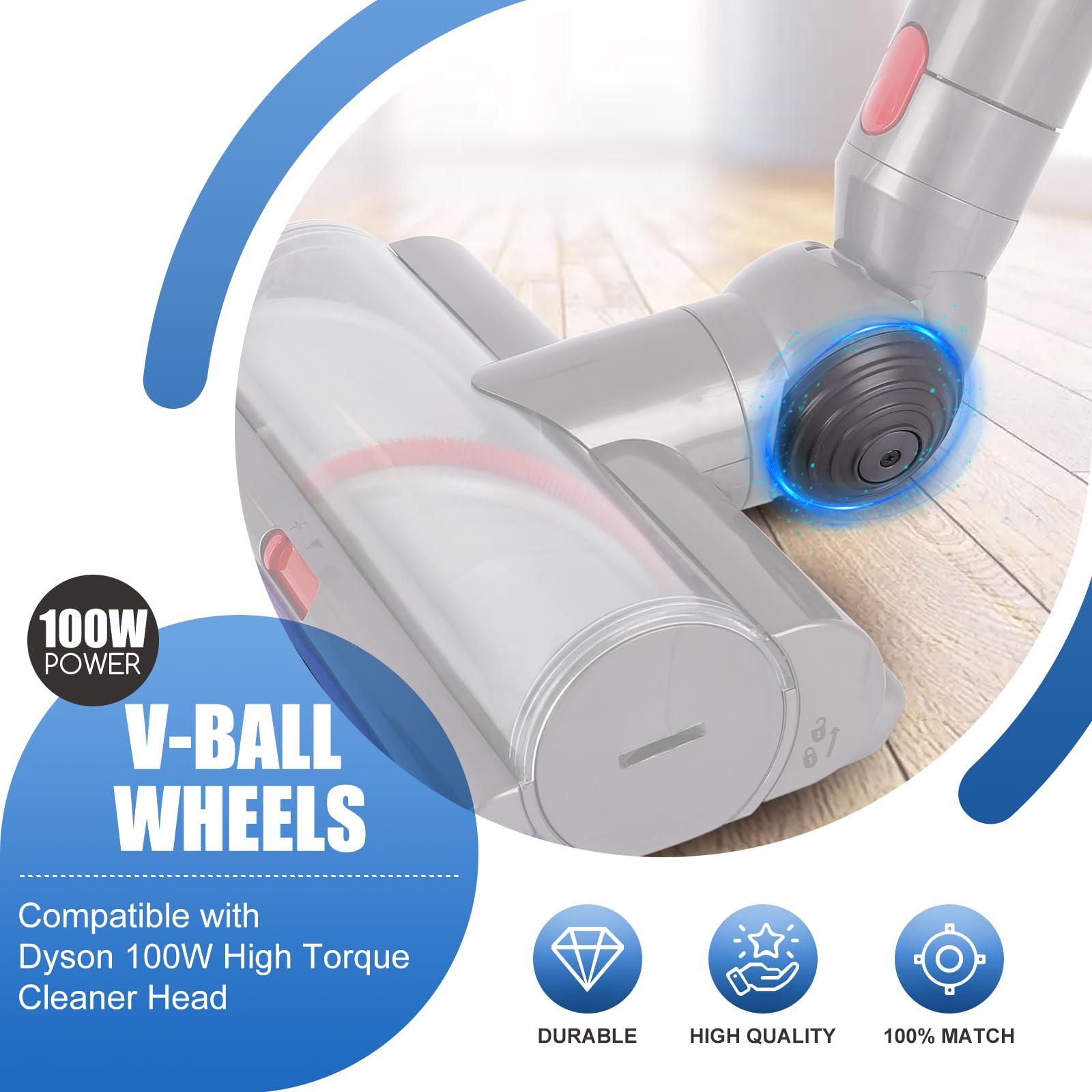 Dyson Vacuum Cleaner Ball Wheel Replacement Parts - Compatible with V10, V11, V15, SV14, SV15, SV16, SV29 Models - Durable Head Wheels for Motorhead & Old Models - Perfect for Home Cleaning & Maintenance