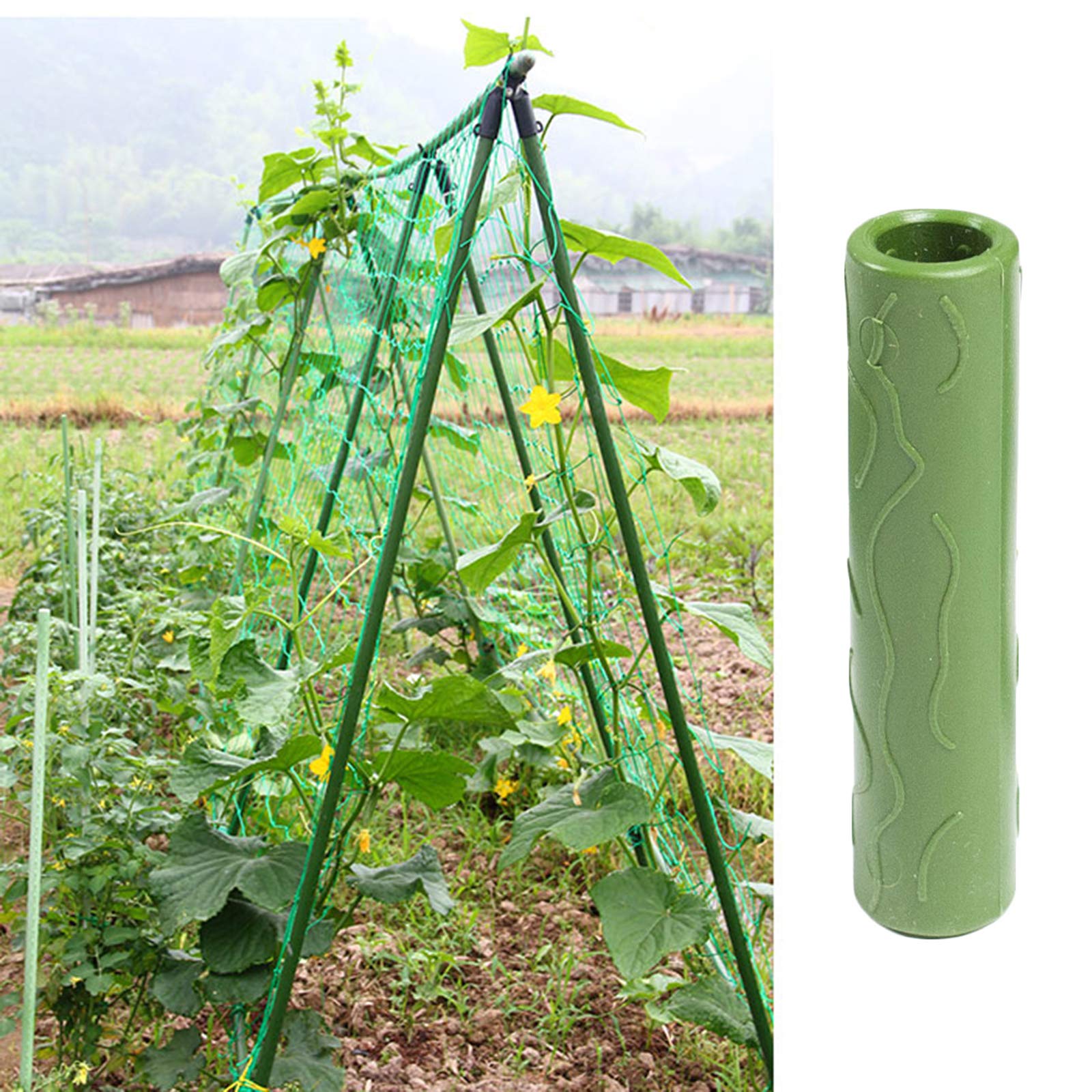 24Pcs Garden Stake Connectors - Straight Plant Support Tubes for Greenhouse, Flower & Vine Stakes - Durable Greenhouse Frame & Rattan Stake Arms Connectors - Perfect for Plant Support, Trellis & Gardening Projects