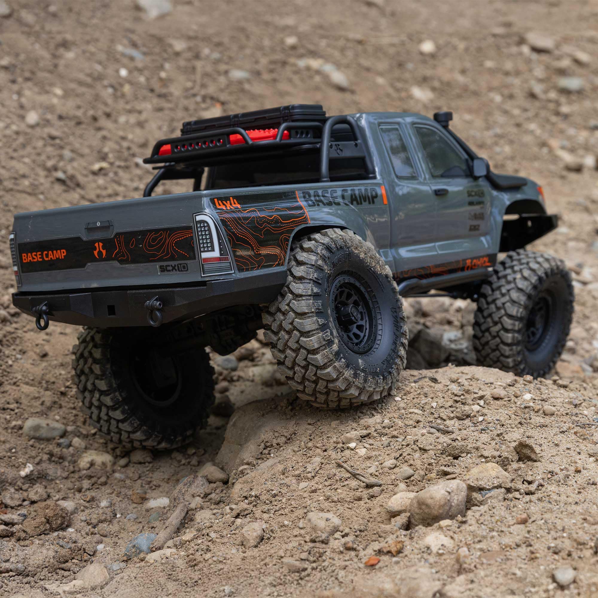 1/10 Scale Axial SCX10 III Base Camp 4X4 Rock Crawler RC Truck - RTR Brushed Motor (Battery/Charger Not Included) - Gray (AXI-1375T2) - Off-Road Adventure & Trail Crawling