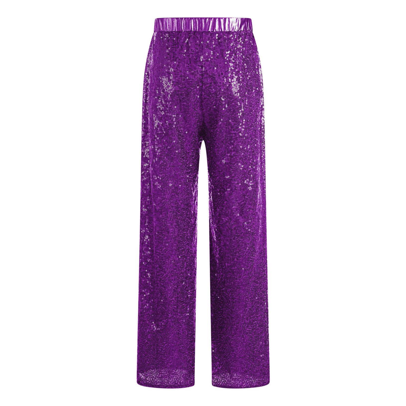 Shiny Disco Dance Pants for Kids - Girls & Boys Jazz Hip Hop Performance Costume, Stretchy Flared Leggings for Street Dance, Yoga & Halloween Outfits - Perfect for Dance Recitals, Parties & Cosplay