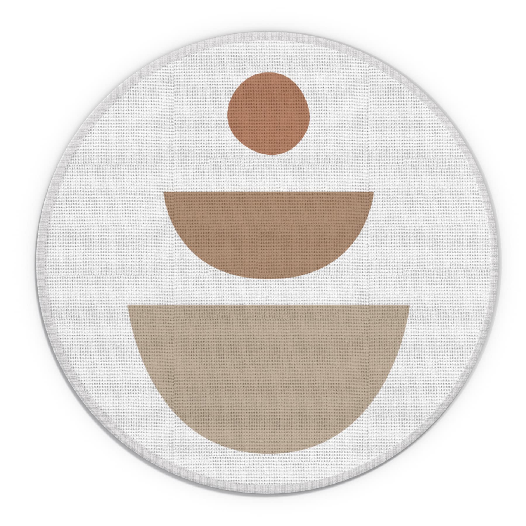 Minimalist Mid Century Boho Geometric Sun Rising Waterproof Round Mouse Pad - 7.9 x 7.9 Inch Non-Slip Rubber Base, Decorative Mousepad for Office, Home & Dorm Desk - Perfect Gift for Boho Lovers, Women & Girls - Ideal for Work, Gaming & Home Decor