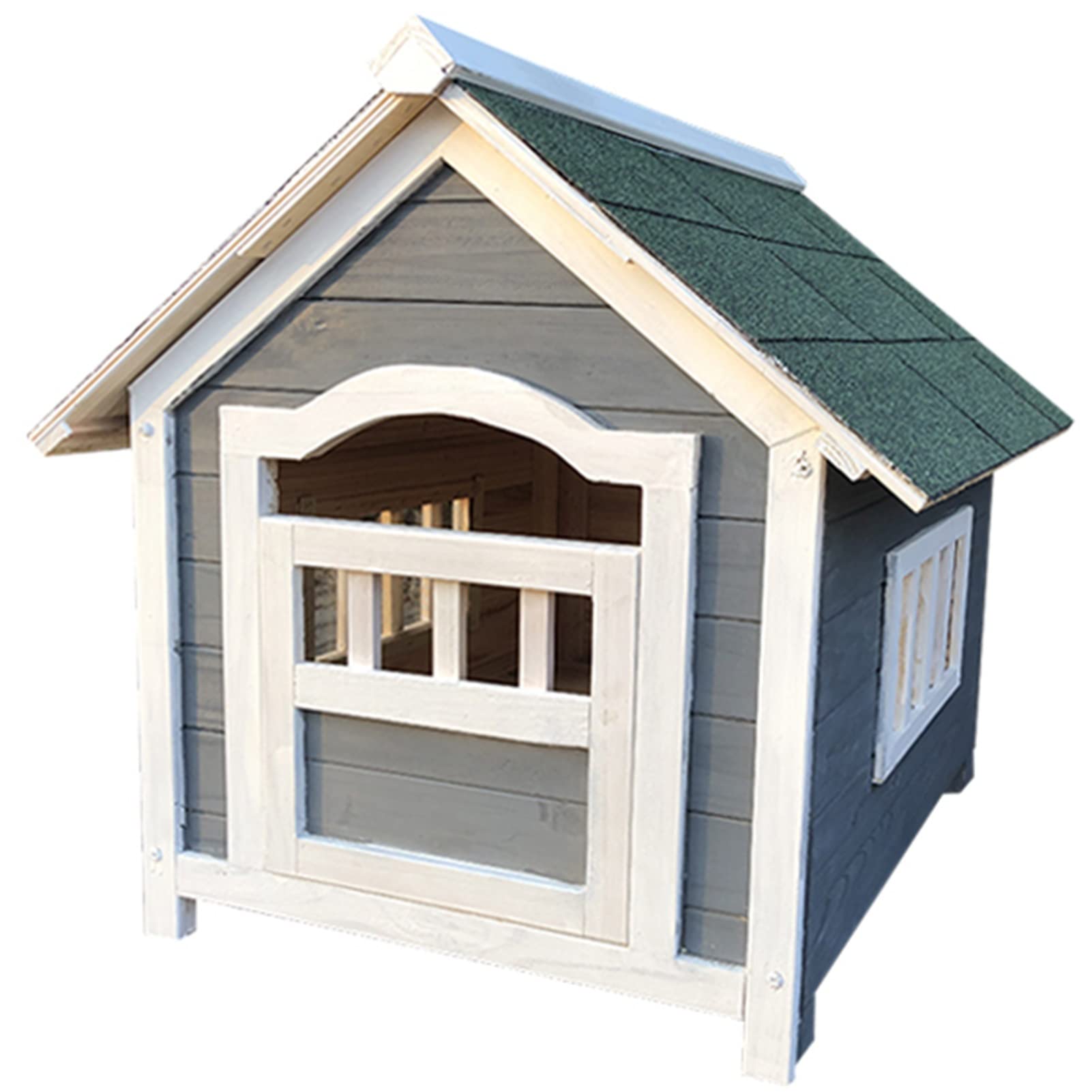 Premium Wooden Dog House for Outdoor Use - UV Resistant, Luxury Dog Kennel with Support Rails & Removable Floor - Easy Cleaning (85x82cm) - Perfect for Backyards, Patios & Garden Pet Shelter