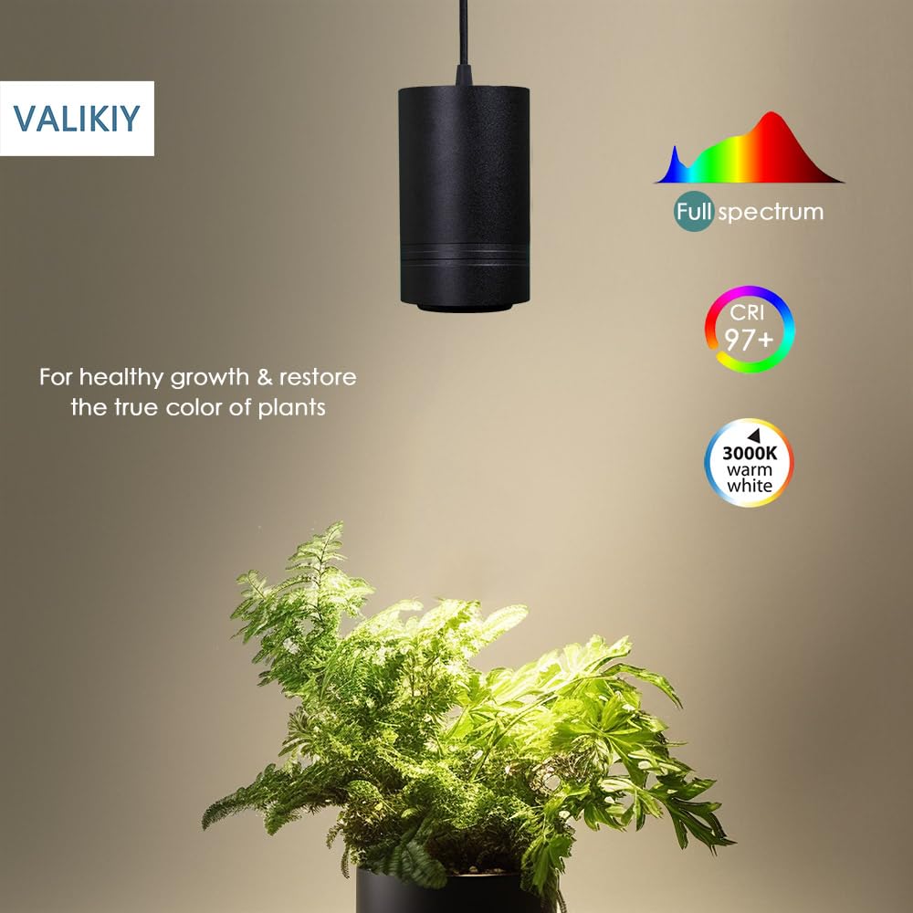 40W Full Spectrum Hanging Grow Light with Timer - Warm White LED Plant Light for Indoor Plants, Flowers, Herbs - 15FT Fabric Power Cord, Plug-in Pendant Light for Home Garden, Greenhouse & Hydroponics