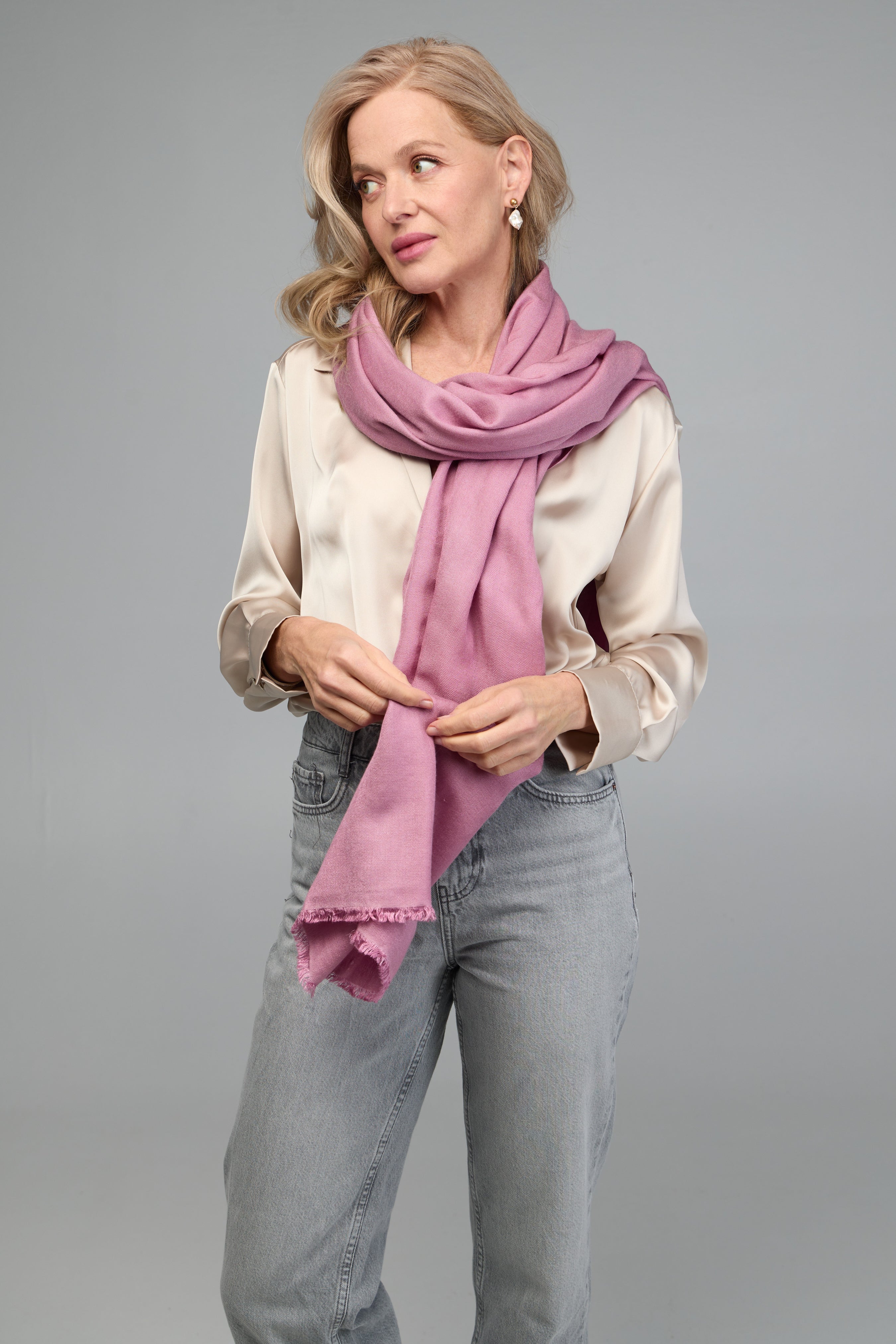 Luxury Cashmere Silk Scarf for Women - Soft Winter Wrap Shawl - Perfect for Office, Travel & Special Occasions