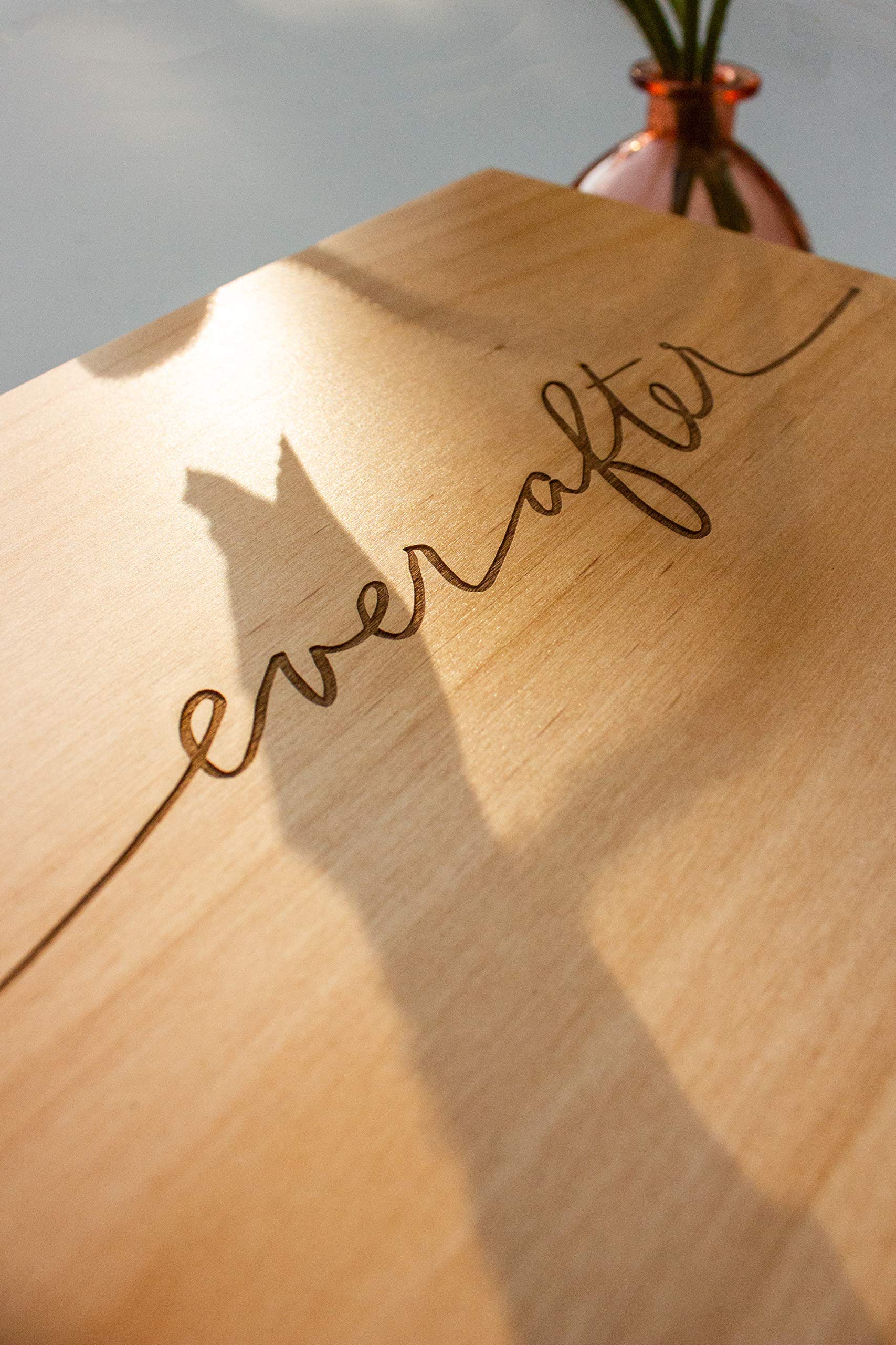 Personalized Ever After Wood Keepsake Box - Custom Engraved Wedding, Anniversary & Memory Gift Box for Couples - Perfect for Bridal Shower, Vow Renewal & Romantic Keepsake Storage