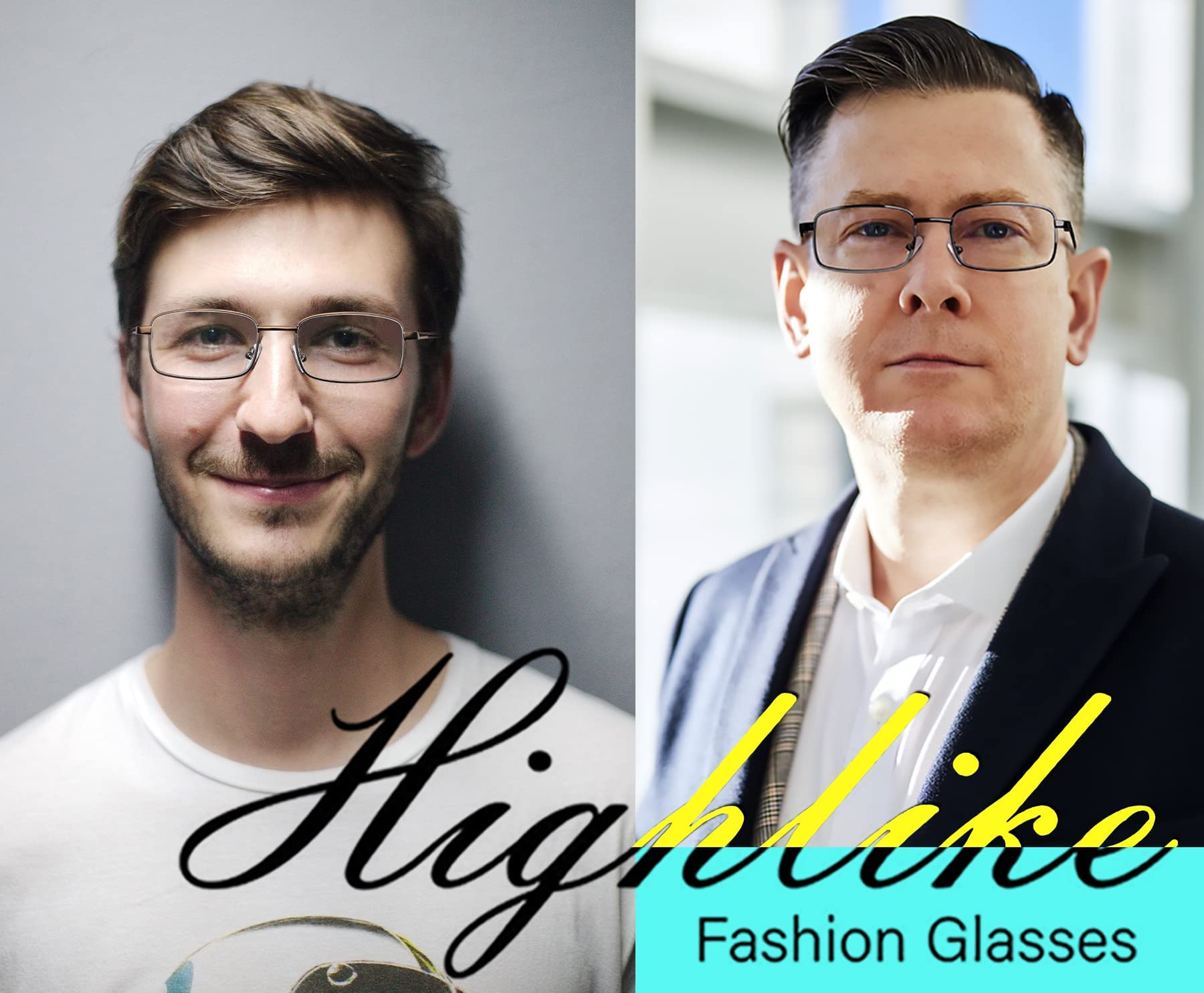 Premium Stainless Steel Reading Glasses for Men - Blue Light Blocking Computer Glasses with Clear Lens & Soft Protective Case - Ideal for Office Work, Screen Time & Book Reading