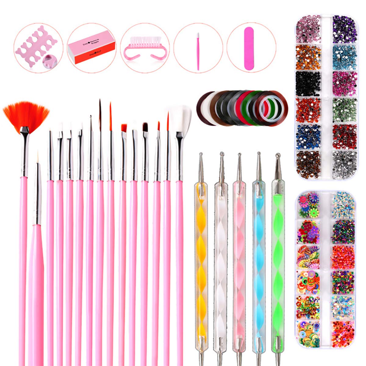 Yinitoo Professional Nail Art Pen Set - 12PCS Nail Painting Brushes & Tools for DIY Manicure, Gel Polish, Acrylic Nails - Perfect for Home Salon, Nail Art Design & Professional Use