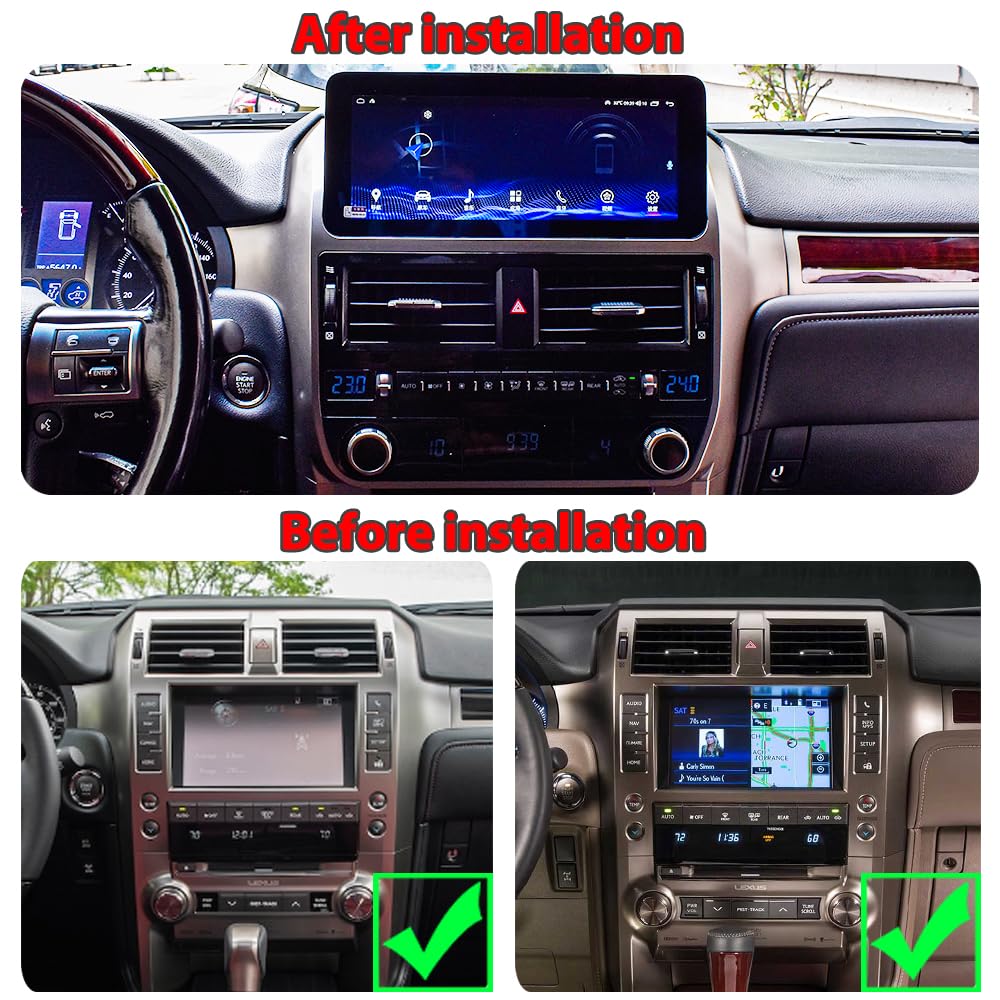 10.25 Inch Android 12 Car Stereo for Lexus GX400 GX460 (2010-2016) | GPS Navigation, Apple CarPlay, WiFi, Bluetooth | 1080P Touchscreen Head Unit | Perfect for Road Trips, Commuting & Hands-Free Driving