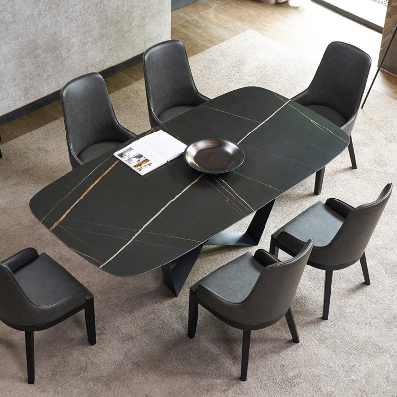 Premium CELINE Sintered Stone Dining Table 180cm - Modern Black Kitchen Table for Dining Room, Restaurant & Outdoor Entertaining