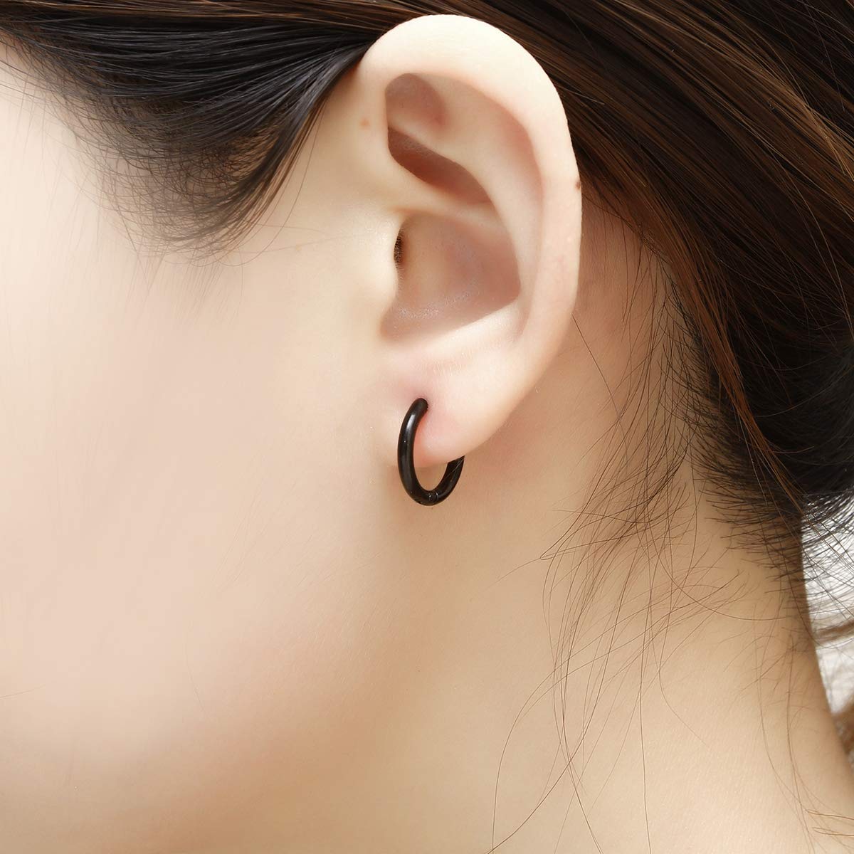 8mm/10mm/12mm Surgical Stainless Steel Hoop Earrings - Small Huggie Hoops for Women & Men | Hypoallergenic, Lightweight Everyday Jewelry for Work, Date Night & Gifts