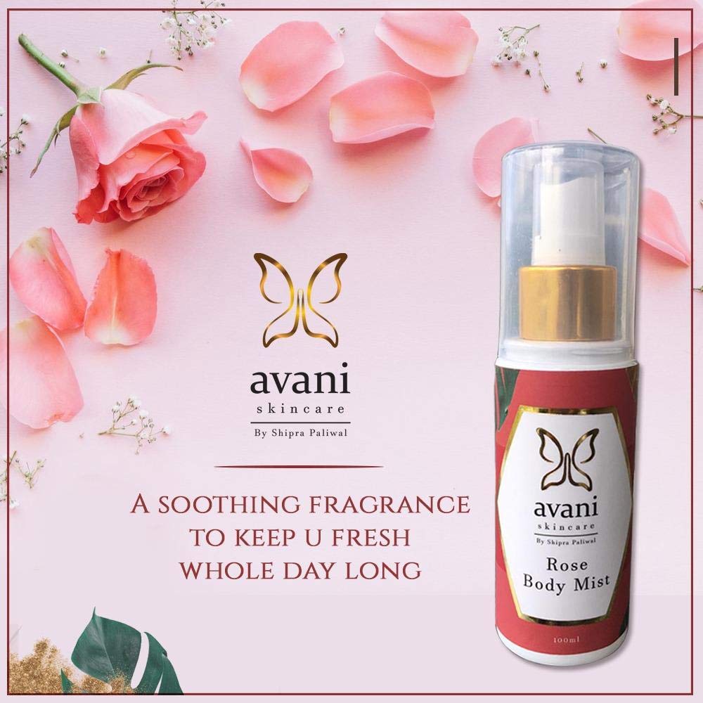 Avani Skincare Handmade Rose Body Mist - Natural & Long Lasting Fragrance for Women | Earthy Floral Scent | Paraben & Chemical Free | 100ml | Perfect for Daily Use, Date Nights & Special Occasions