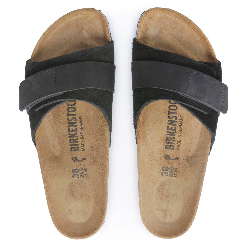 Birkenstock Women's Oita Suede Leather Sandals - Black | Comfortable Slip-On Casual Shoes for Walking, Travel & Everyday Wear