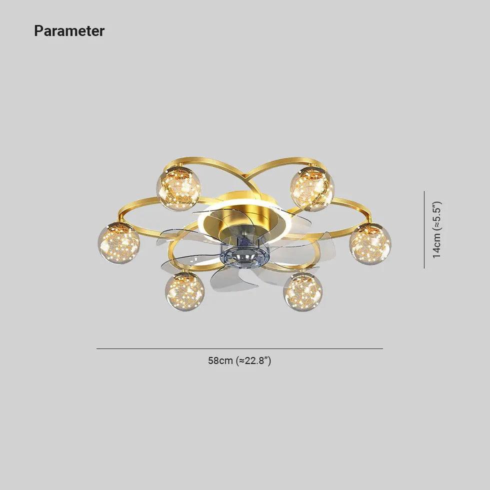 Stylish Octopus-Themed Gold Ceiling Fan with LED Light - Perfect for Coastal, Nautical or Kids' Bedroom Decor