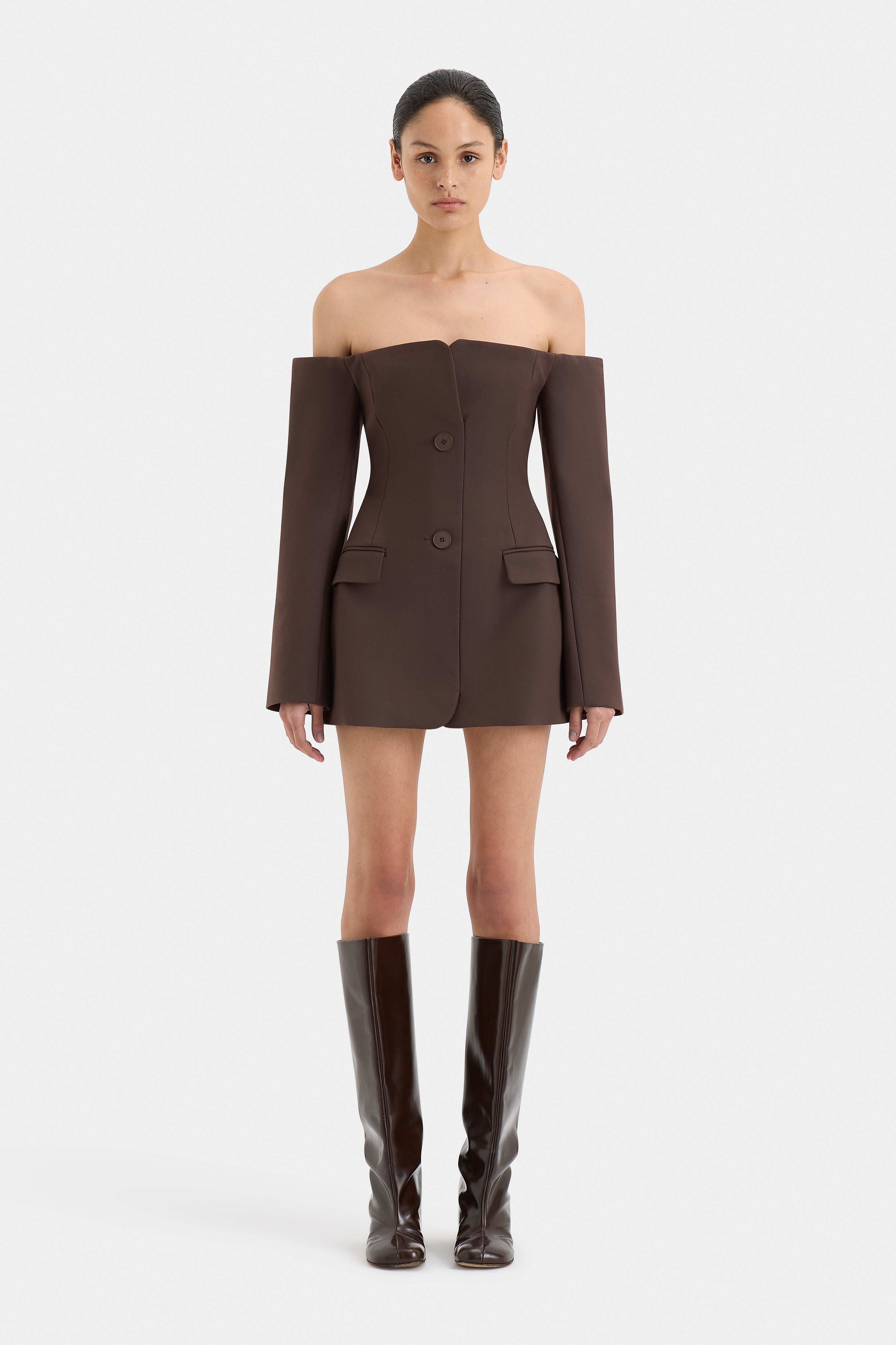 Sandrine Tailored Mini Dress for Women - Elegant Bodycon Party Dress for Night Out, Date Night & Special Occasions