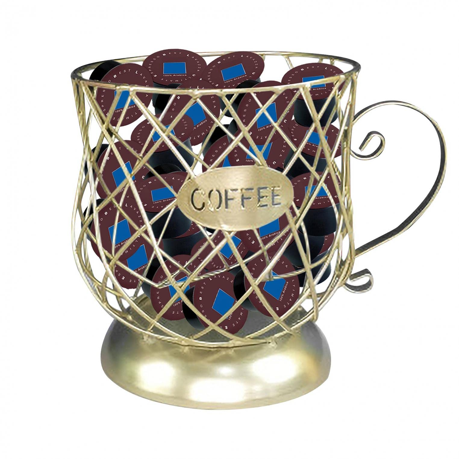 Large Capacity K Cup Holder - Mug Shaped Wire Storage Basket for Coffee Pods, Espresso Capsules & K-Cups | Perfect for Coffee Bars, Countertops & Kitchen Organization