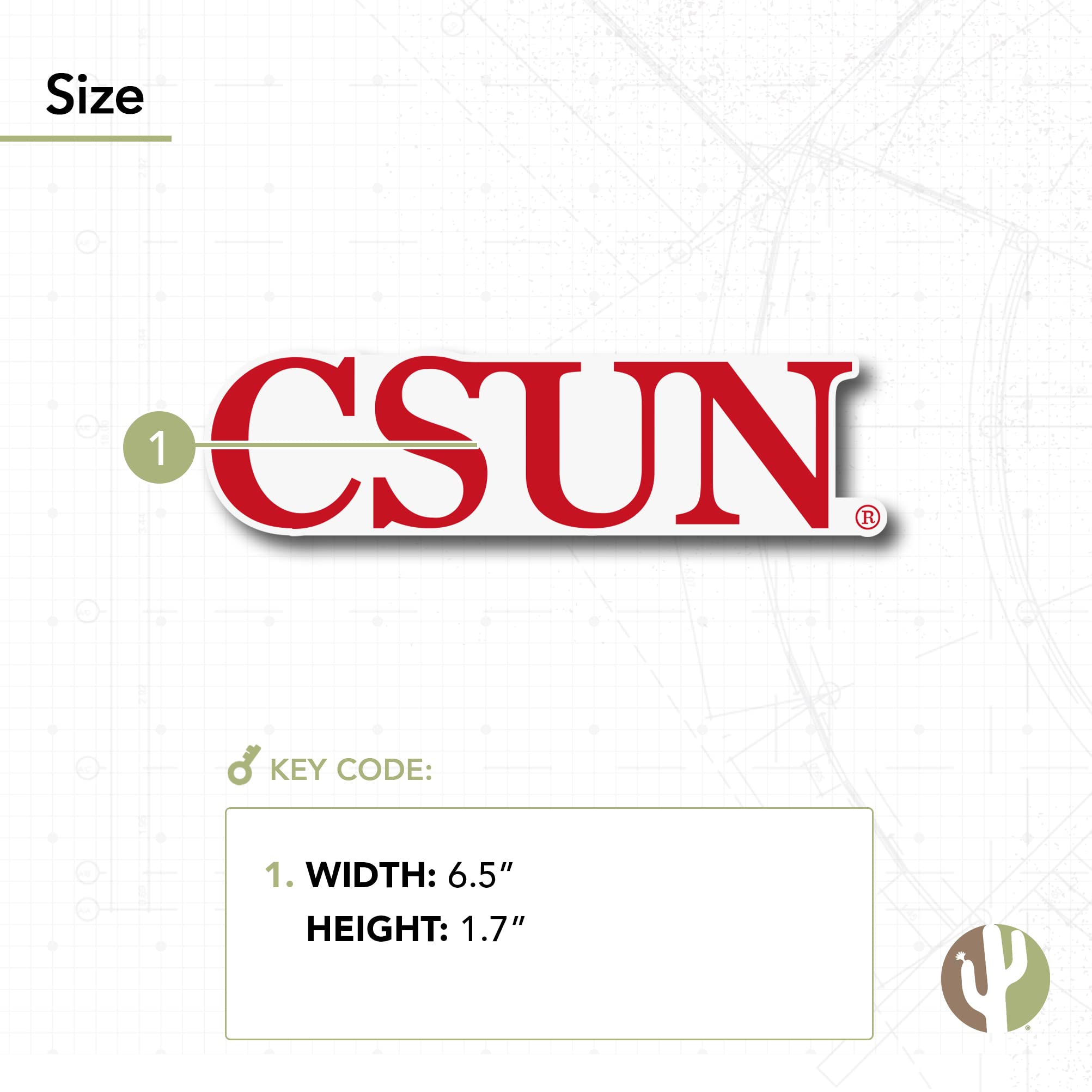 CSUN Desert Cactus Vinyl Decal Sticker - California State University Northridge Matadors Logo - Waterproof Laptop, Car, Water Bottle, Scrapbook Decor - Perfect for College Students, Alumni & Fans (IND 00045A)