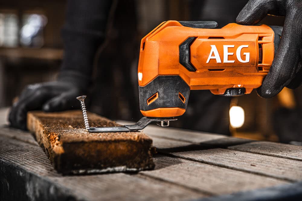 AEG Cordless Multi-Tool - 6-Speed Variable, SoftGrip Handle, Pro18V Battery - Cutting, Sanding, Polishing, Sawing, Milling, Scraping - Perfect for DIY Projects, Home Renovation & Woodworking