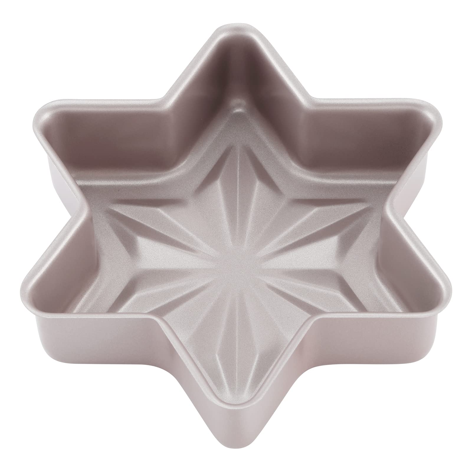 CHEFMADE 8-Inch Star-Shaped Non-Stick Cake Pan - Diamond Surface Baking Pan for Cakes, Bread & Meat - Oven & Instant Pot Safe - Champagne Gold - Perfect for Birthday Parties, Christmas Baking & Special Occasions
