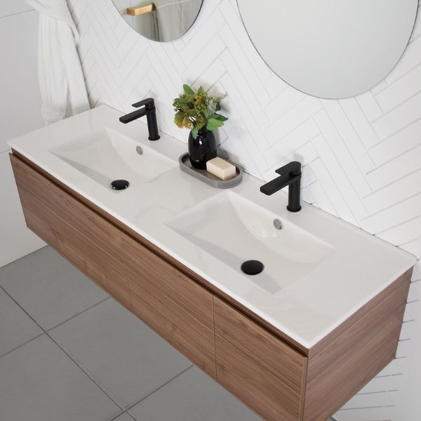 ADP Glacier Lite All Door Slim Vanity with Ceramic Top - Modern Bathroom Storage Solution for Small Spaces, Powder Rooms & Apartment Bathrooms