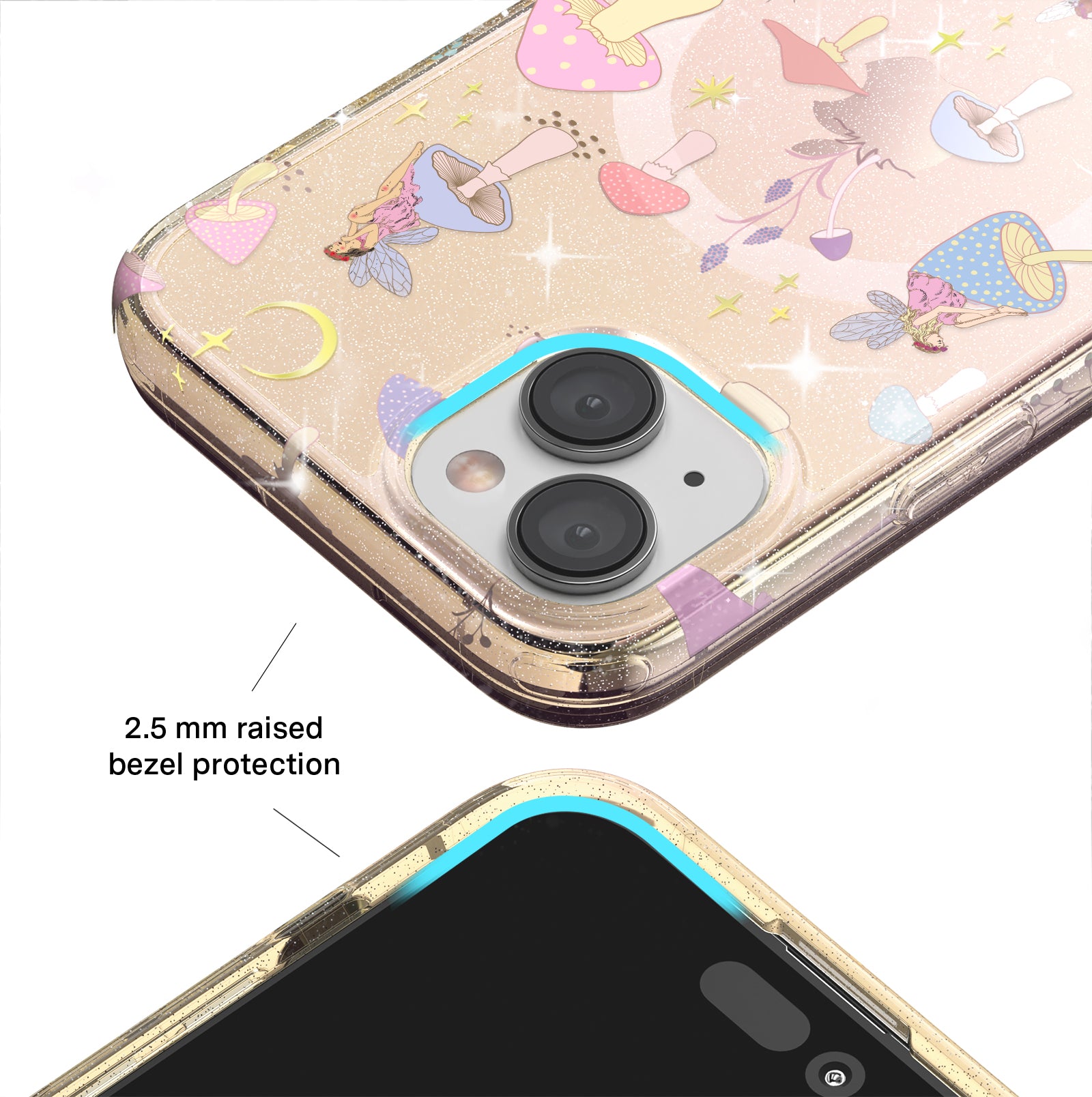 Enchanted Mushrooms iPhone Case - Magical Fairy Tale Design for iPhone 13/14/15 Pro Max - Durable Protective Cover - Perfect for Nature Lovers & Fantasy Fans (Use for Daily Protection & Style)