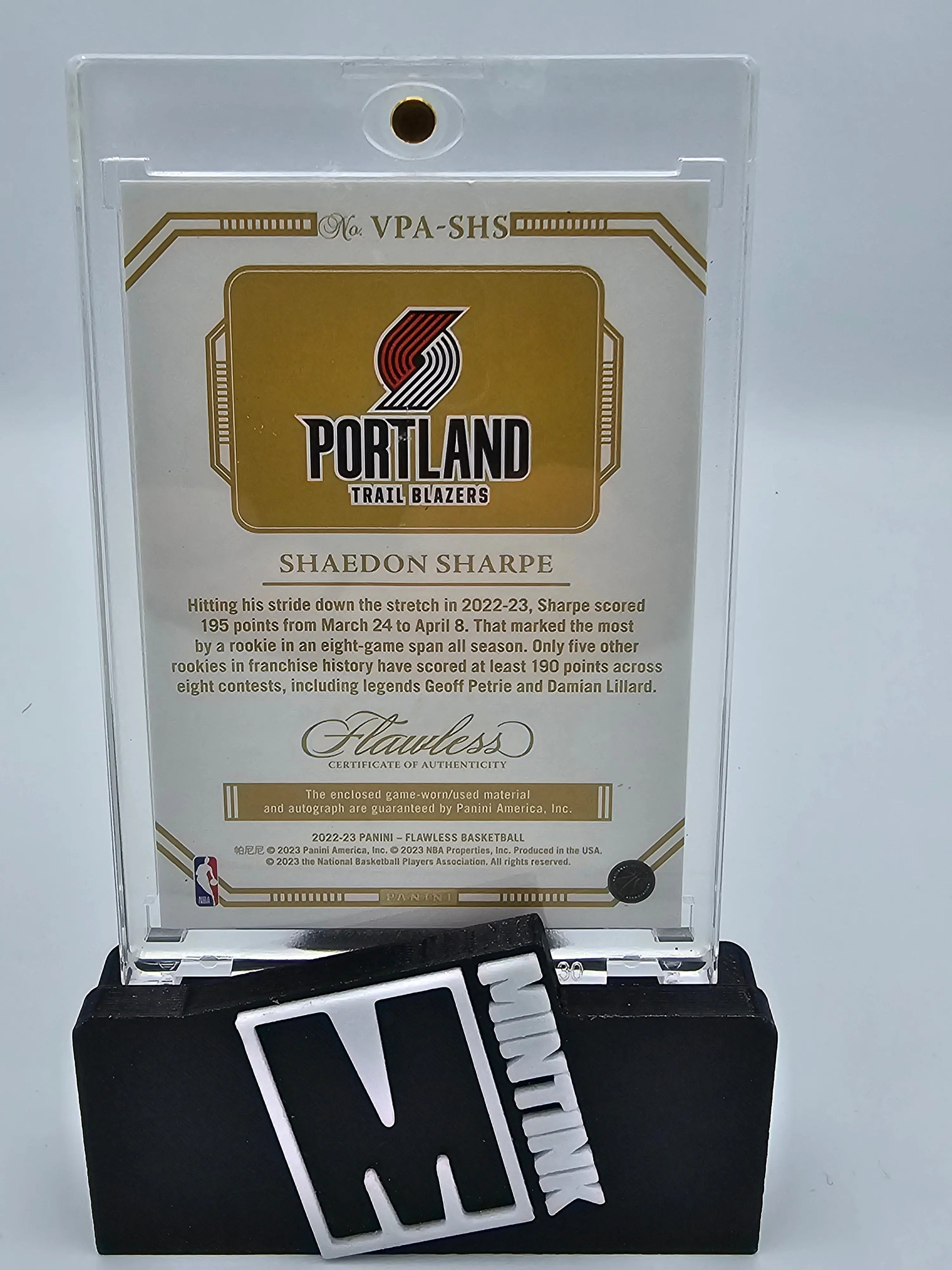2022-2023 Flawless Basketball Shaedon Sharpe Rookie Card Patch Autograph Ruby 10/15 - Perfect for NBA Collectors & Sports Memorabilia Enthusiasts