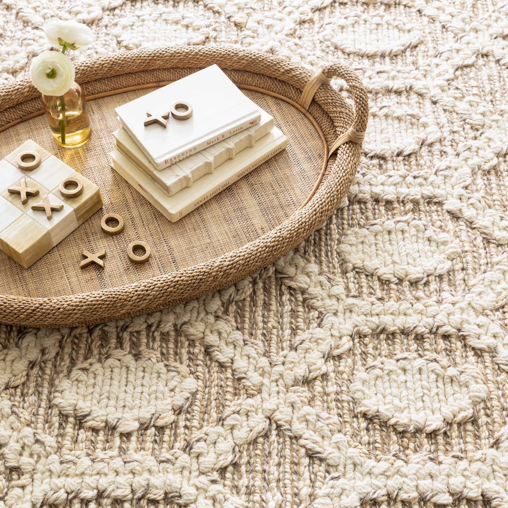 Handwoven Jute Area Rug - Natural Neutral Bohemian Style Floor Mat for Living Room, Bedroom & Nursery | Eco-Friendly Home Decor