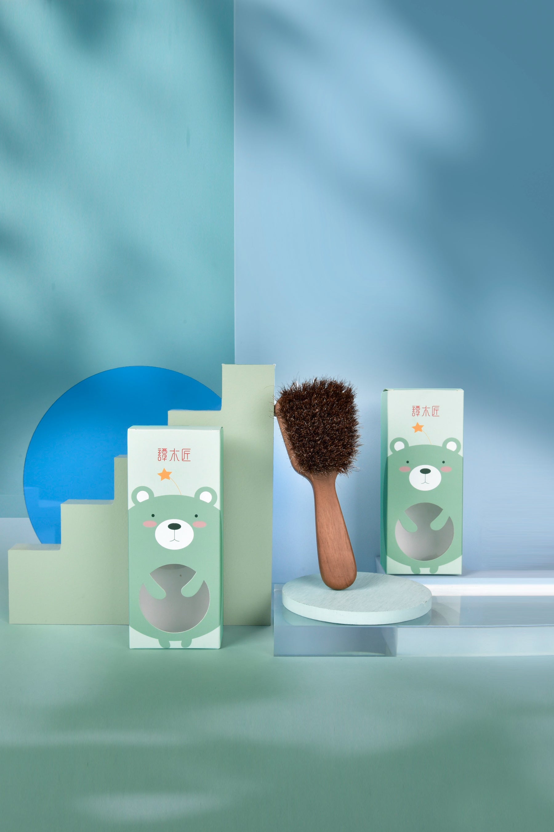 Natural Horsehair Baby Hair Brush - Gentle & Soft for Newborns & Toddlers - Perfect for Daily Hair Care & Styling at Home or On-the-Go