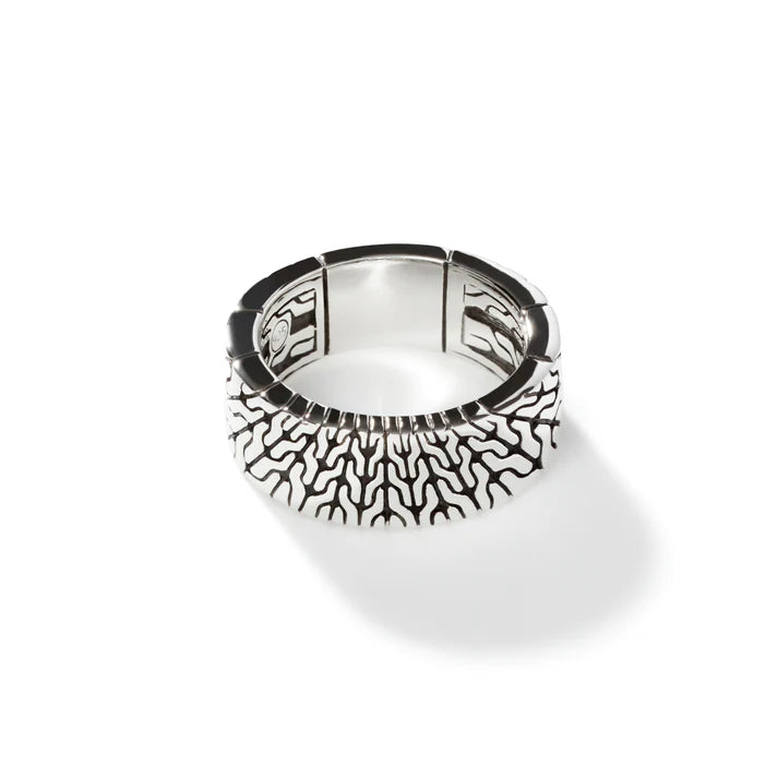 Handmade Carved Chain Band Ring for Women - Sterling Silver or Gold Plated, Boho Chic Jewelry Gift for Her - Perfect for Weddings, Parties & Everyday Wear