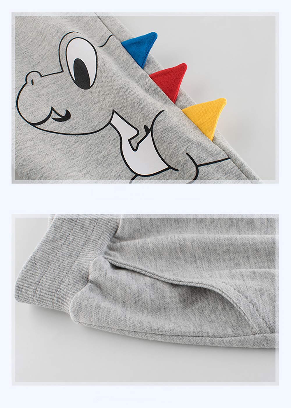 **Boys' Dinosaur Print Cotton French Terry Sweatpants - 2-Pack Active Joggers for Play, School & Casual Wear**